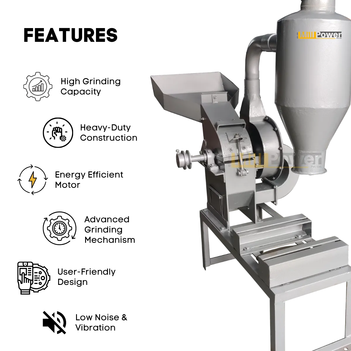caractéristiques de la machine broyeuse à soufflerie